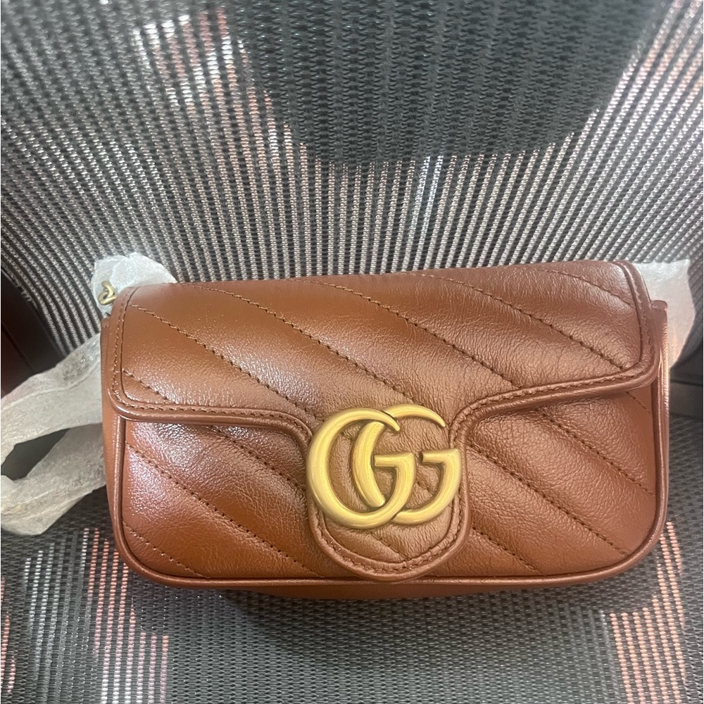 Gucci Super Mini GG Marmont Shoulder Bag